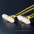 gold chain fashion natural stone pendant necklace wholesale gemstone jewelry